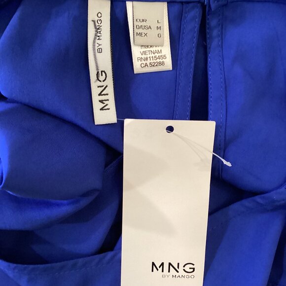 MNG By Mango Dress Size Medium Shift Dress Blue Lanjaron NWT - Picture 2 of 7